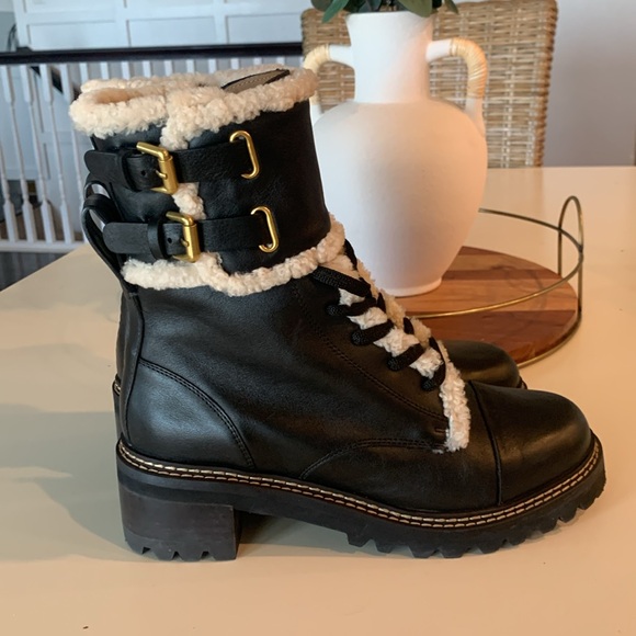See By Chloe-Shearling boots-size 41(size 10-11) - Picture 6 of 15